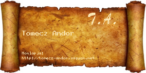 Tomecz Andor névjegykártya