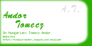 andor tomecz business card
